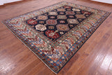 Blue Super Kazak Hand Knotted Wool Rug - 9' 0" X 12' 0" - Golden Nile
