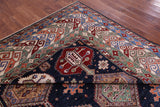 Blue Super Kazak Hand Knotted Wool Rug - 9' 0" X 12' 0" - Golden Nile