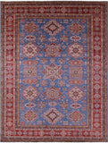 Blue Super Kazak Hand Knotted Wool Rug - 8' 11" X 11' 8" - Golden Nile