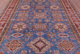 Blue Super Kazak Hand Knotted Wool Rug - 8' 11" X 11' 8" - Golden Nile