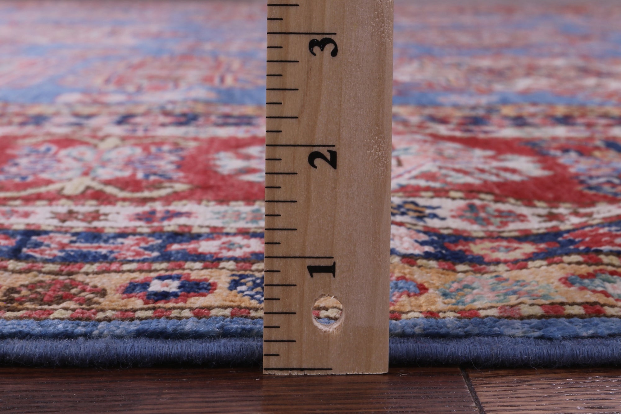 Blue Super Kazak Hand Knotted Wool Rug - 8' 11" X 11' 8" - Golden Nile