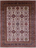 Ivory Super Kazak Hand Knotted Wool Rug - 8' 11" X 11' 4" - Golden Nile