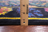 Black William Morris Hand Knotted Wool Area Rug - 6' 3" X 11' 5" - Golden Nile