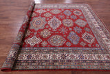 Red Super Kazak Hand Knotted Wool Rug - 8' 10" X 12' 1" - Golden Nile