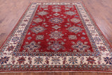 Red Super Kazak Hand Knotted Wool Rug - 7' 11" X 10' 0" - Golden Nile