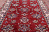 Red Super Kazak Hand Knotted Wool Rug - 7' 11" X 10' 0" - Golden Nile