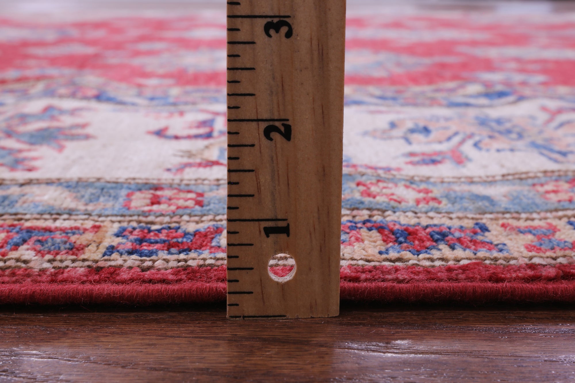 Red Super Kazak Hand Knotted Wool Rug - 7' 11" X 10' 0" - Golden Nile