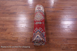 Red Super Kazak Hand Knotted Wool Rug - 7' 11" X 10' 0" - Golden Nile