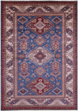 Blue Super Kazak Hand Knotted Wool Rug - 6' 11" X 9' 7" - Golden Nile