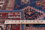 Blue Super Kazak Hand Knotted Wool Rug - 6' 11" X 9' 7" - Golden Nile