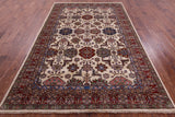 Ivory Super Kazak Hand Knotted Wool Rug - 6' 8" X 9' 10" - Golden Nile