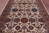 Ivory Super Kazak Hand Knotted Wool Rug - 6' 8" X 9' 10" - Golden Nile