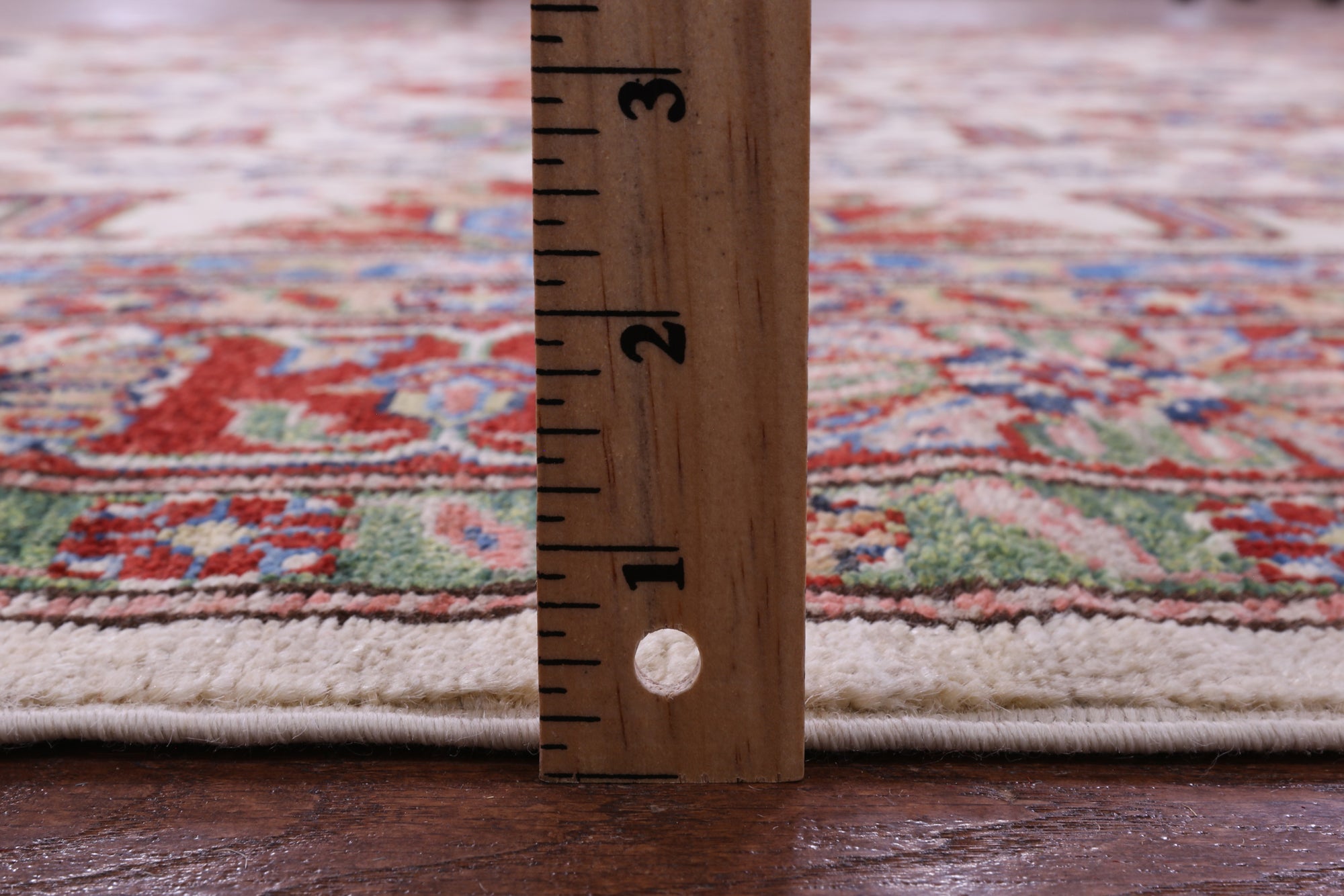 Ivory Super Kazak Hand Knotted Wool Rug - 6' 8" X 9' 10" - Golden Nile