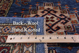 Blue Super Kazak Hand Knotted Wool Rug - 6' 0" X 9' 1" - Golden Nile