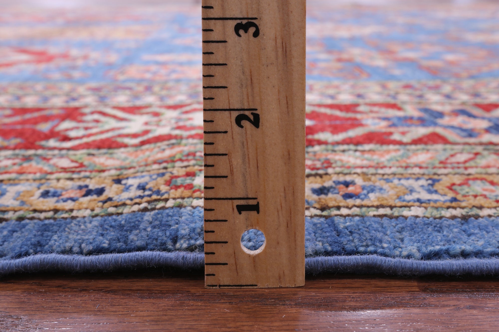 Blue Super Kazak Hand Knotted Wool Rug - 6' 0" X 9' 1" - Golden Nile