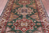 Green Super Kazak Hand Knotted Wool Rug - 5' 7" X 7' 10" - Golden Nile