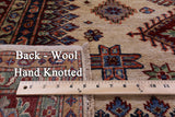 Ivory Square Super Kazak Hand Knotted Wool Rug - 6' 0" X 6' 2" - Golden Nile