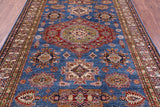 Blue Super Kazak Hand Knotted Wool Rug - 5' 8" X 8' 2" - Golden Nile
