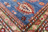 Blue Super Kazak Hand Knotted Wool Rug - 5' 8" X 8' 2" - Golden Nile