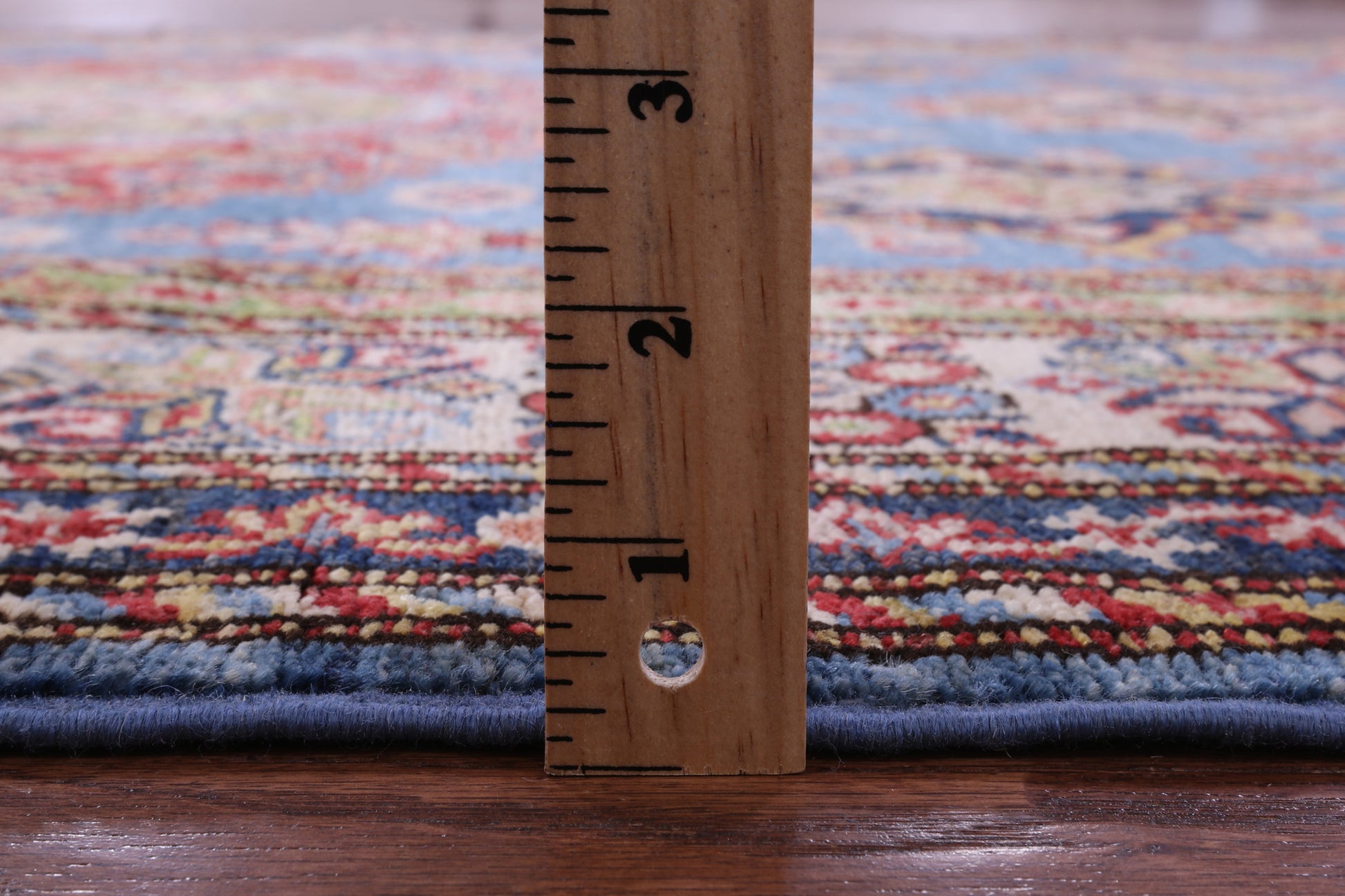 Blue Super Kazak Hand Knotted Wool Rug - 5' 8" X 8' 2" - Golden Nile