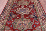 Red Super Kazak Handmade Wool Rug - 5' 9" X 7' 10" - Golden Nile