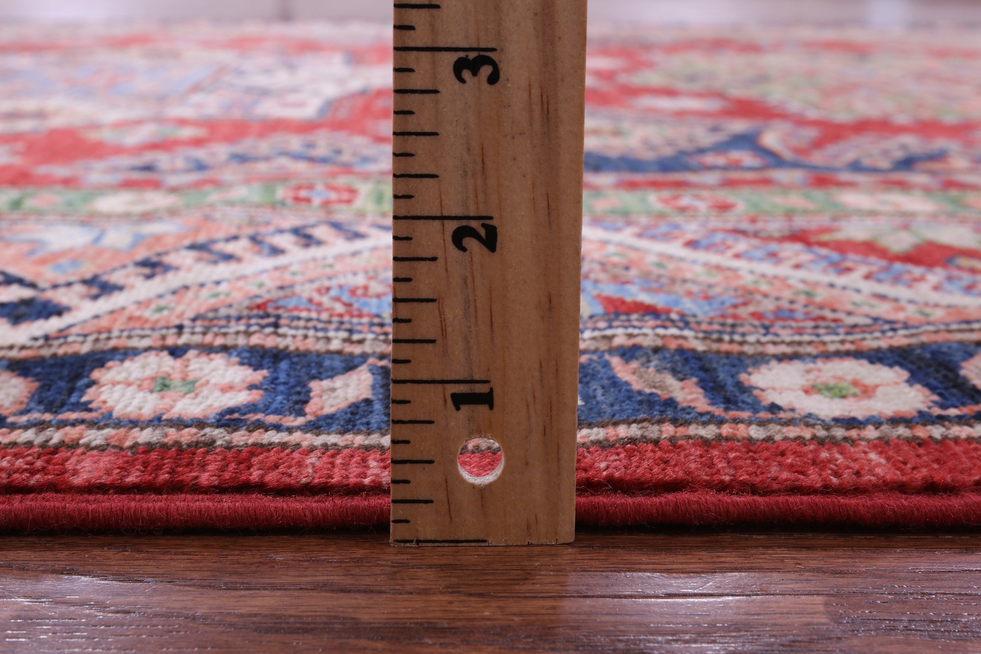 Red Super Kazak Handmade Wool Rug - 5' 9" X 7' 10" - Golden Nile