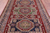 Red Super Kazak Hand Knotted Wool Rug - 6' 0" X 8' 10" - Golden Nile