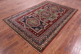 Red Super Kazak Hand Knotted Wool Rug - 6' 0" X 8' 10" - Golden Nile