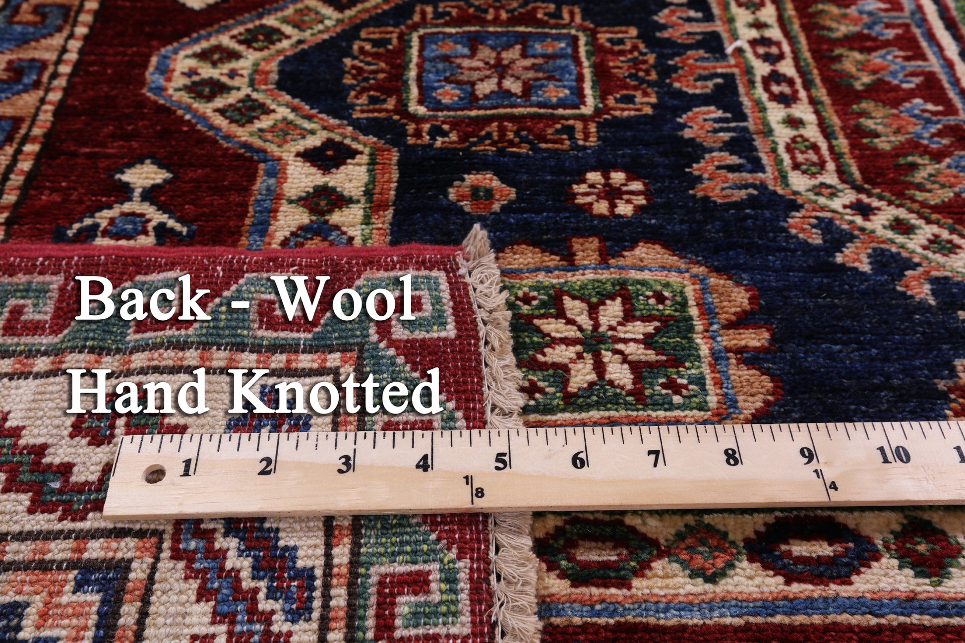 Red Super Kazak Hand Knotted Wool Rug - 6' 0" X 8' 10" - Golden Nile