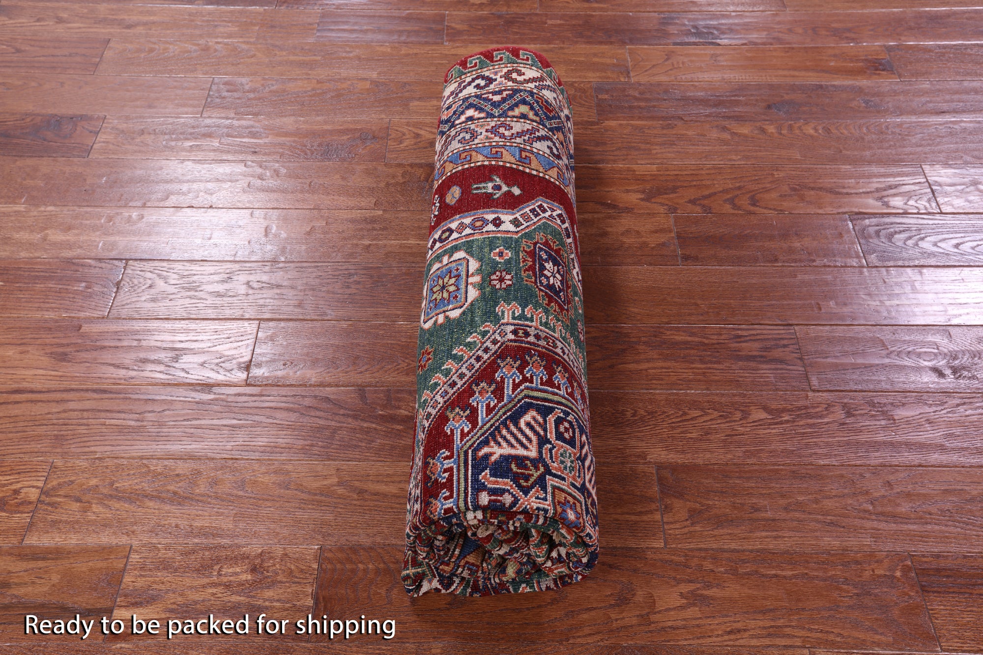 Red Super Kazak Hand Knotted Wool Rug - 6' 0" X 8' 10" - Golden Nile