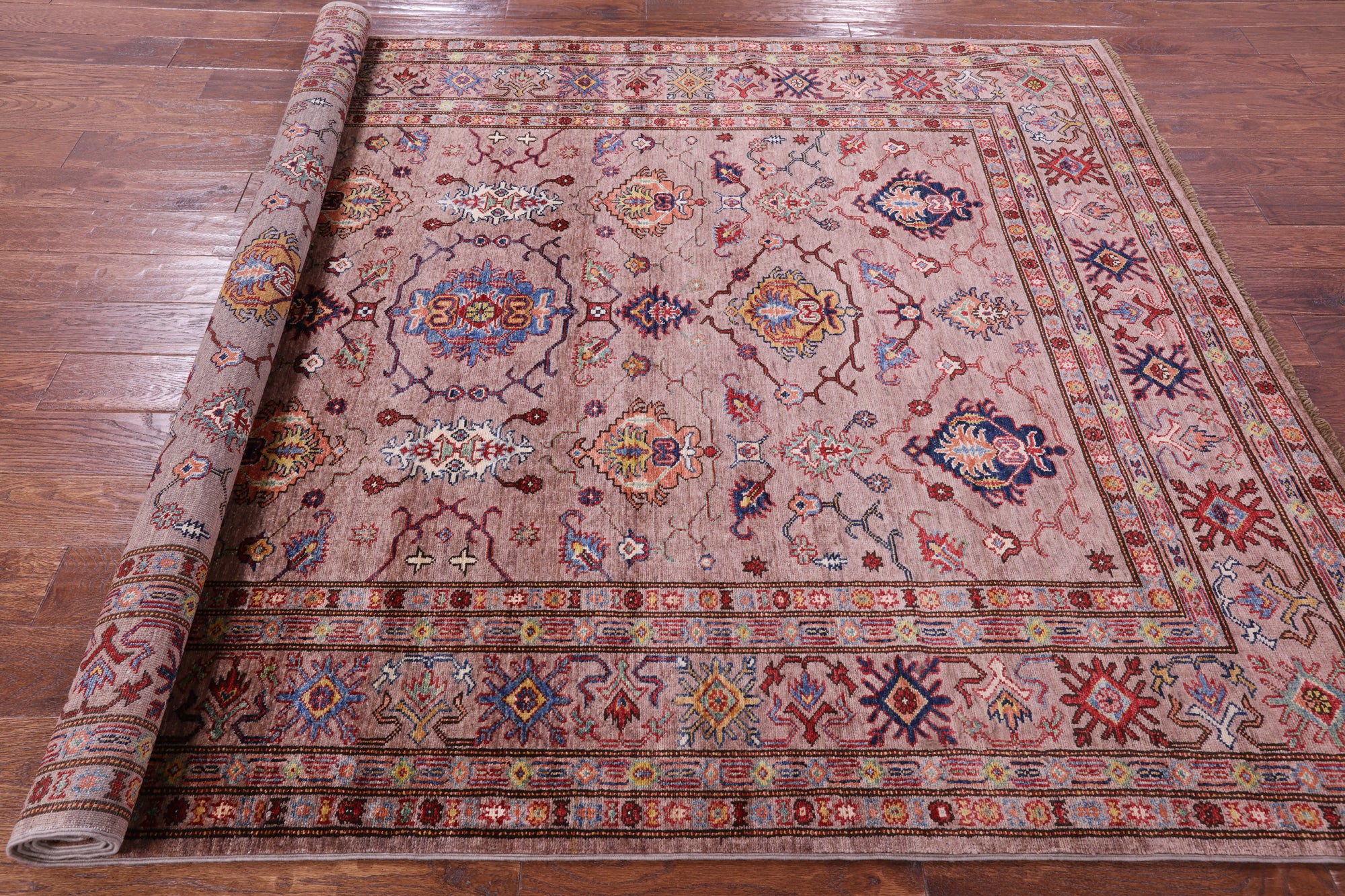 Super Kazak Handmade Wool Rug - 6' 2" X 8' 9" - Golden Nile