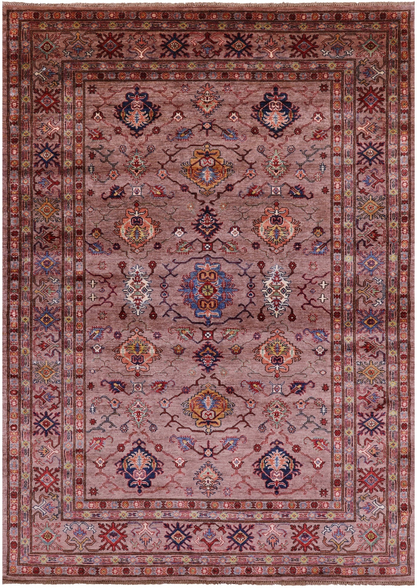 Super Kazak Handmade Wool Rug - 6' 2" X 8' 9" - Golden Nile