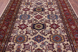 Ivory Super Kazak Hand Knotted Wool Rug - 5' 10" X 7' 9" - Golden Nile