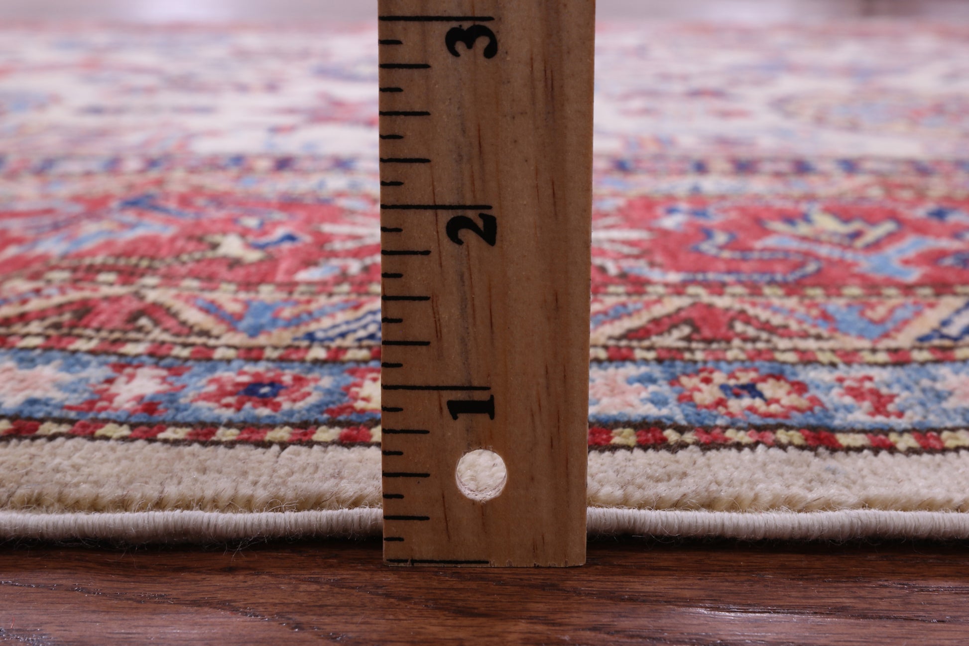 Ivory Super Kazak Hand Knotted Wool Rug - 5' 10" X 7' 9" - Golden Nile