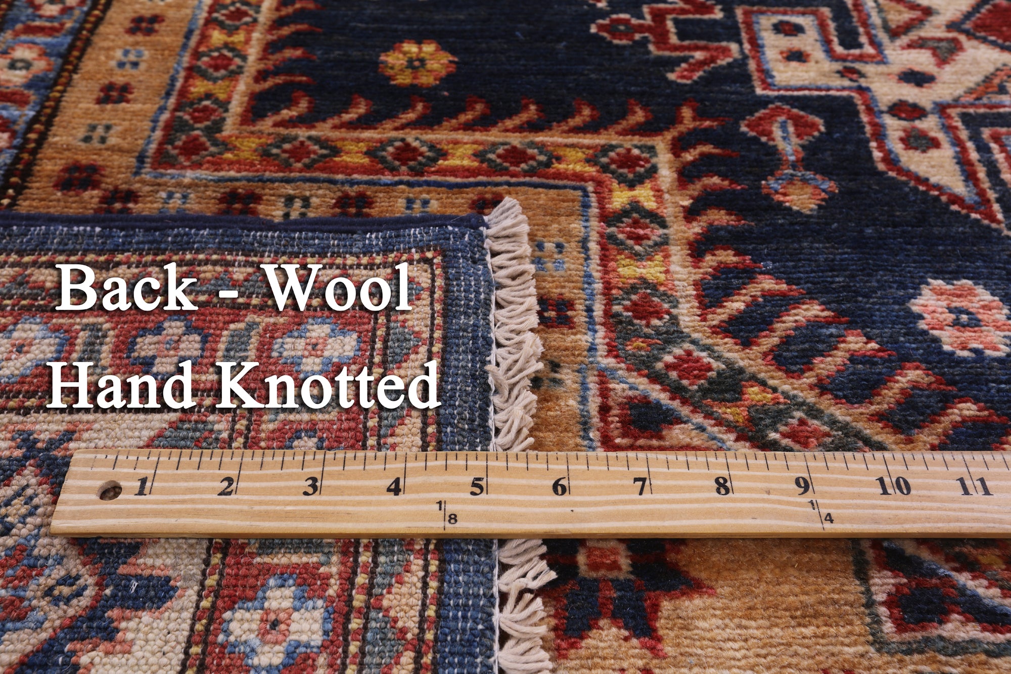 Blue Super Kazak Hand Knotted Wool Rug - 5' 0" X 6' 11" - Golden Nile