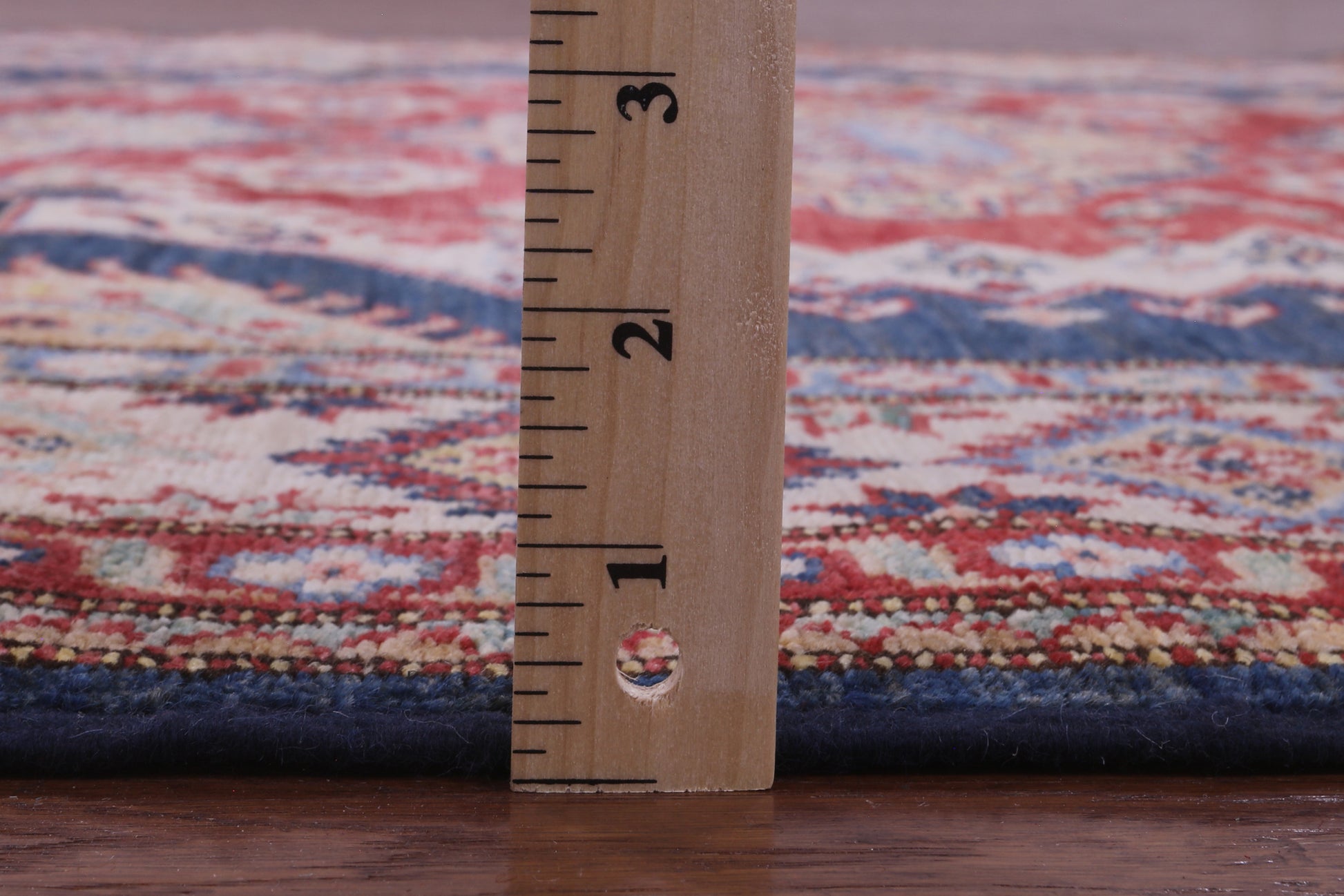 Blue Super Kazak Hand Knotted Wool Rug - 5' 0" X 6' 11" - Golden Nile