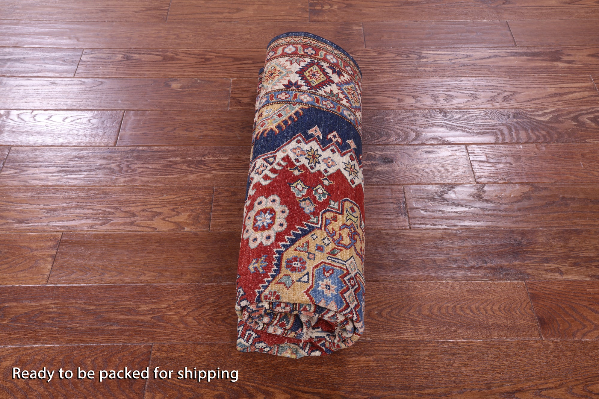 Blue Super Kazak Hand Knotted Wool Rug - 5' 0" X 6' 11" - Golden Nile