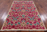 Ivory William Morris Hand Knotted Wool Area Rug - 5' 2" X 7' 8" - Golden Nile