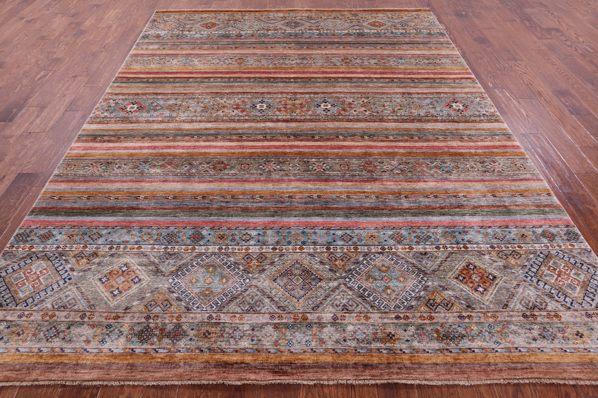 Khorjin Persian Gabbeh Hand Knotted Wool Rug - 8' 1" X 10' 4" - Golden Nile