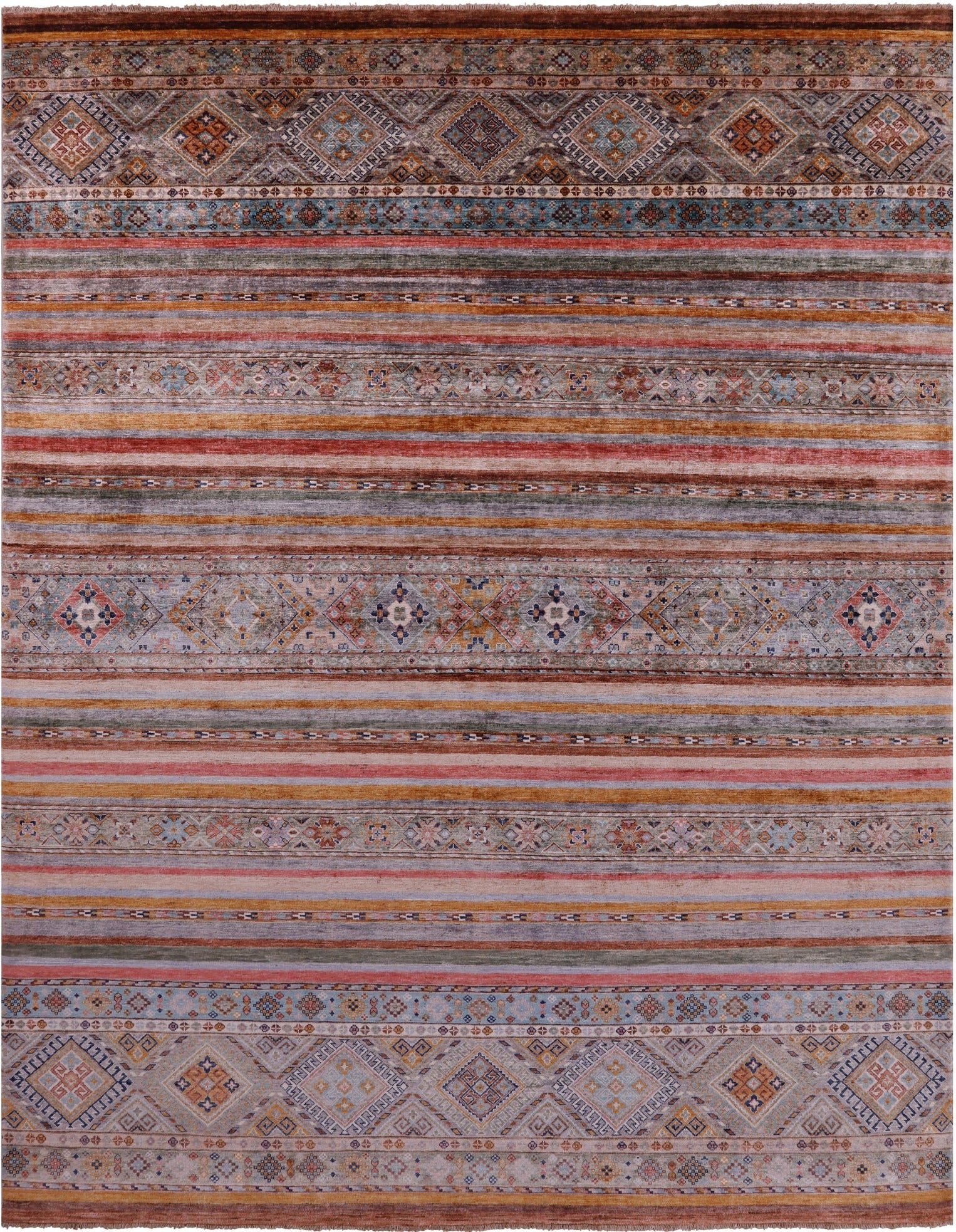 Khorjin Persian Gabbeh Hand Knotted Wool Rug - 8' 1" X 10' 4" - Golden Nile