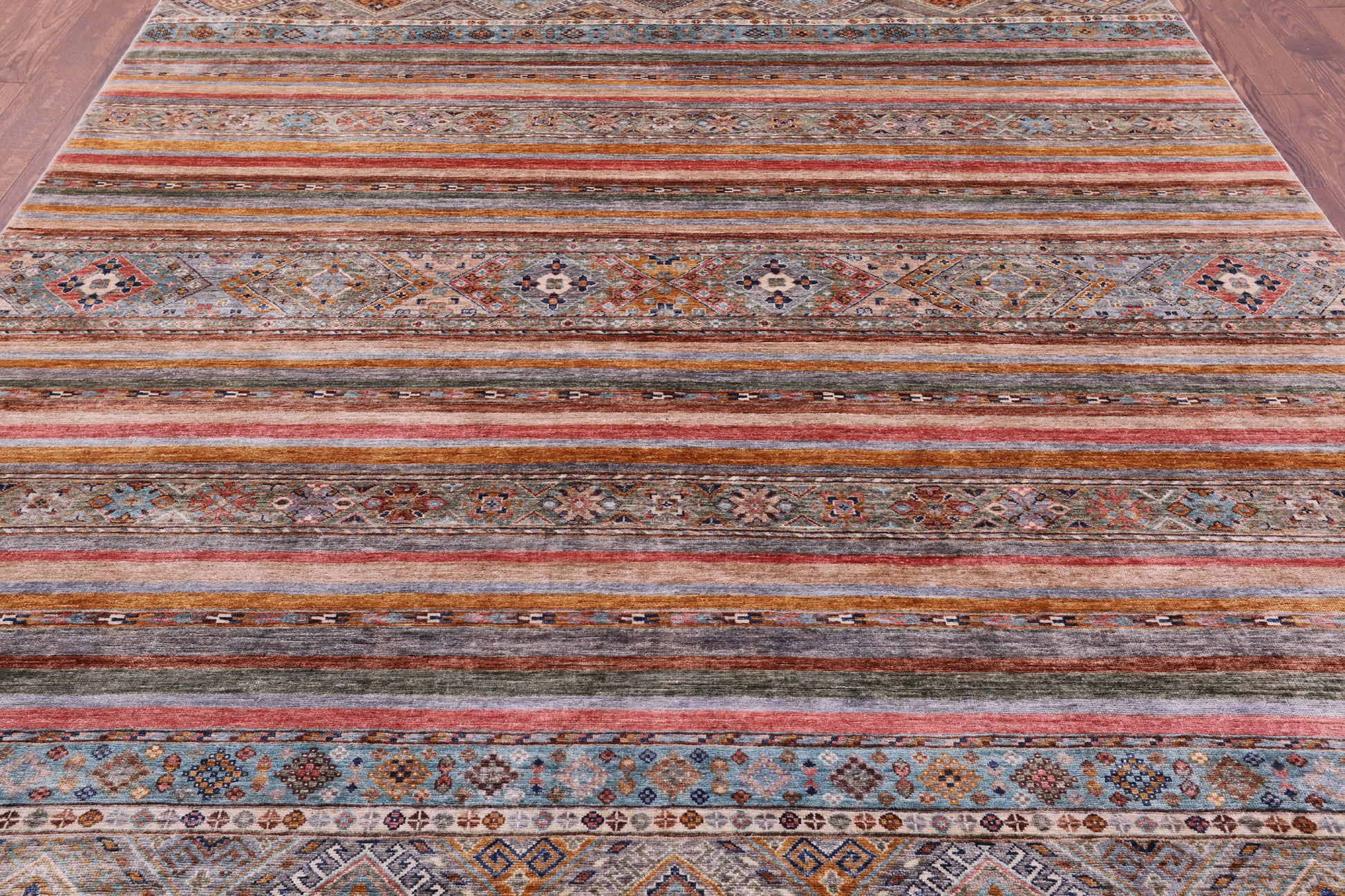Khorjin Persian Gabbeh Hand Knotted Wool Rug - 8' 1" X 10' 4" - Golden Nile