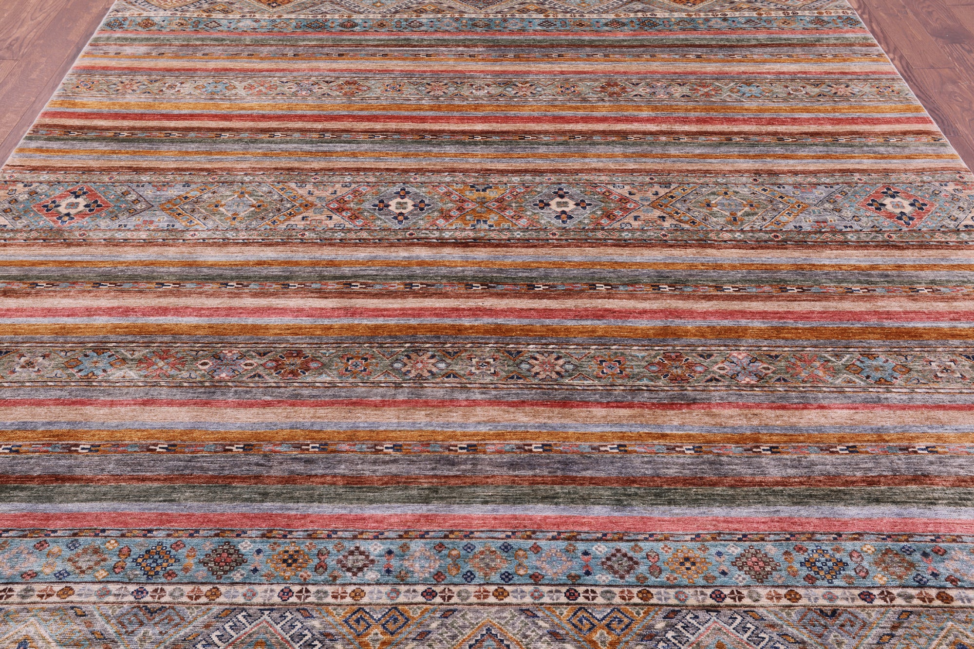 Khorjin Persian Gabbeh Hand Knotted Wool Rug - 8' 1" X 10' 4" - Golden Nile