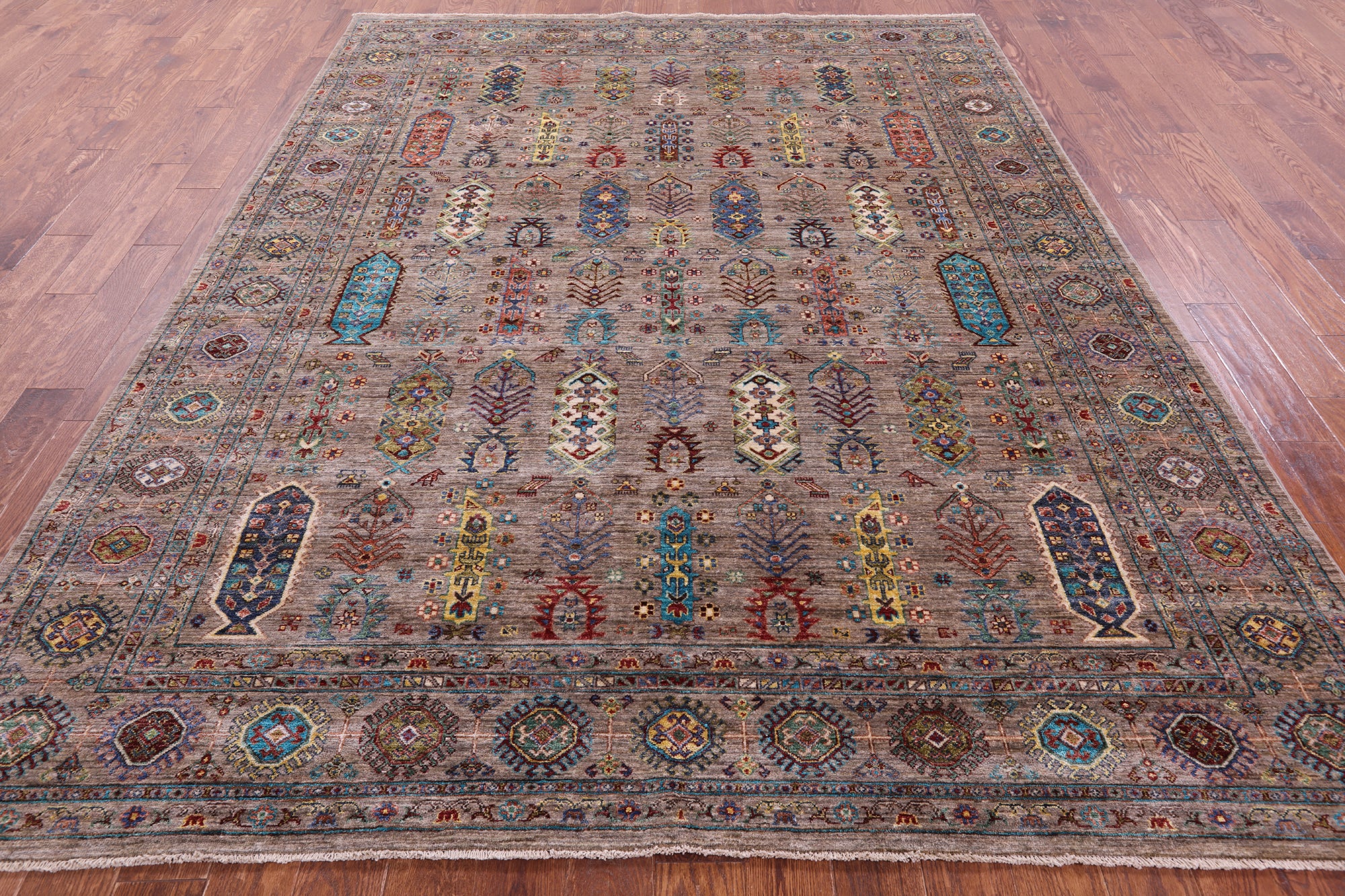 Turkmen Ersari Hand Knotted Wool Rug - 8' 0" X 10' 0" - Golden Nile