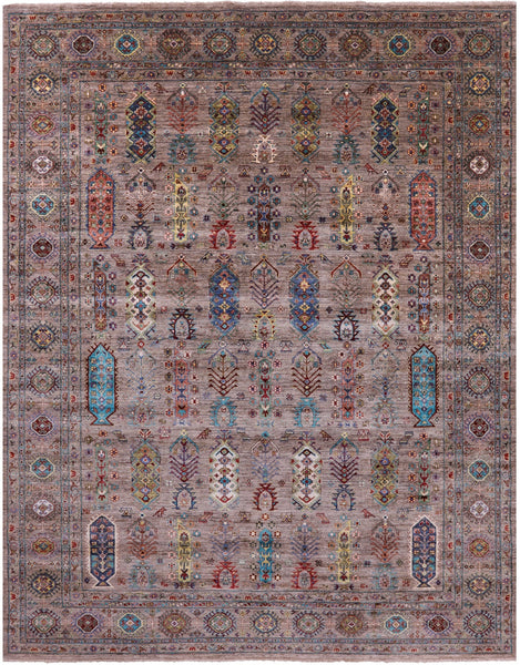 Turkmen Ersari Hand Knotted Wool Rug - 8' 0" X 10' 0" - Golden Nile
