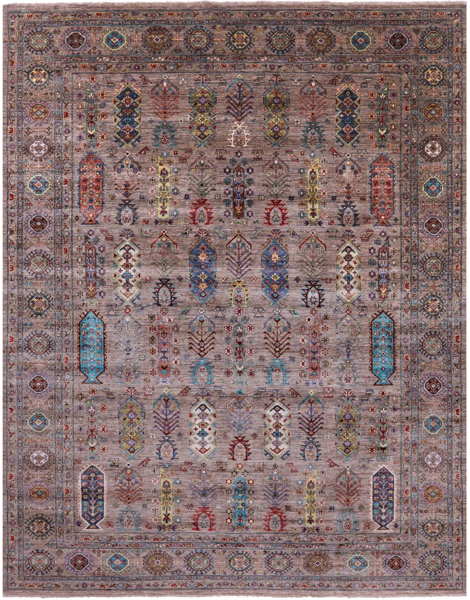 Turkmen Ersari Hand Knotted Wool Rug - 8' 0" X 10' 0" - Golden Nile