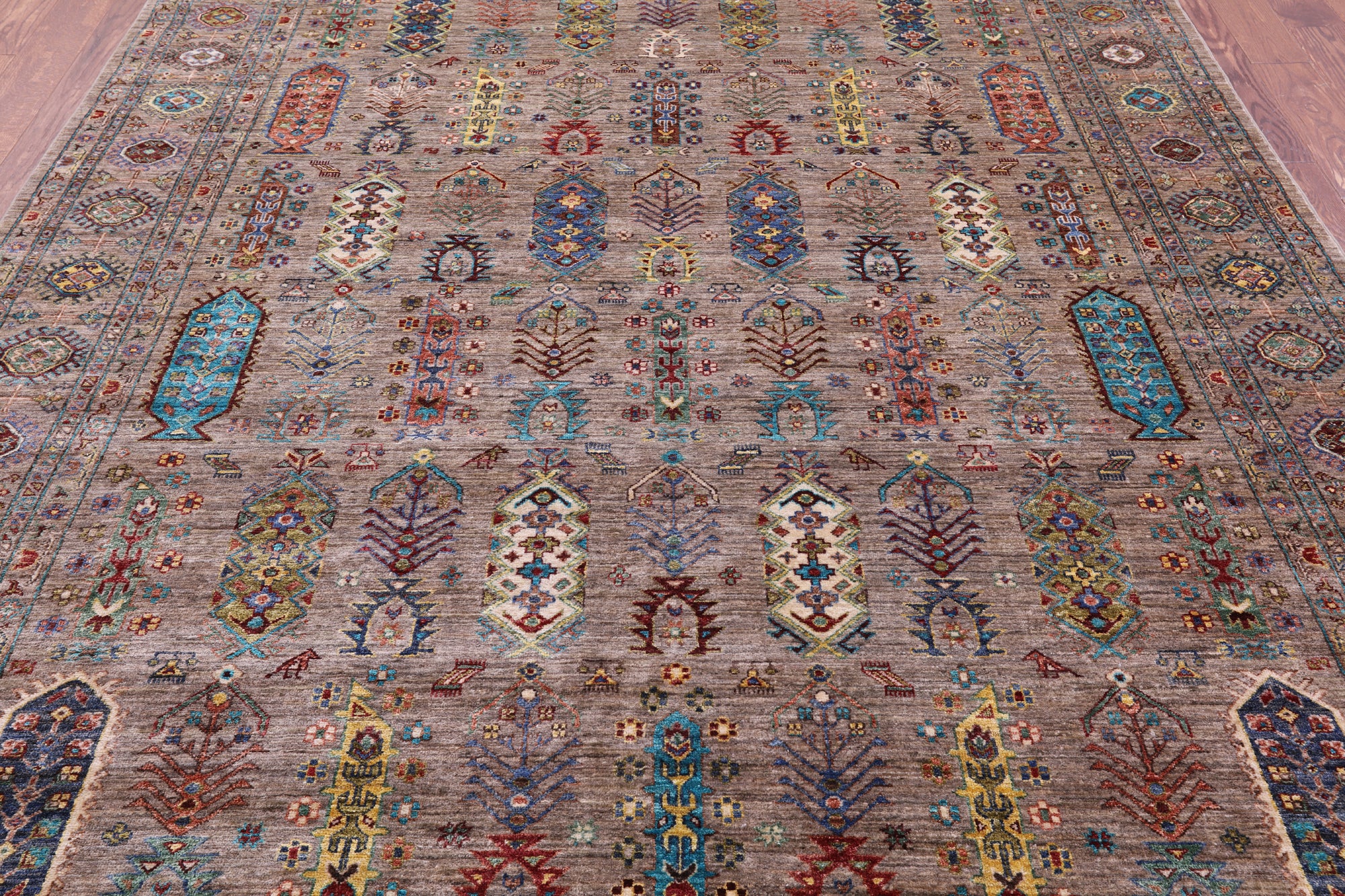 Turkmen Ersari Hand Knotted Wool Rug - 8' 0" X 10' 0" - Golden Nile
