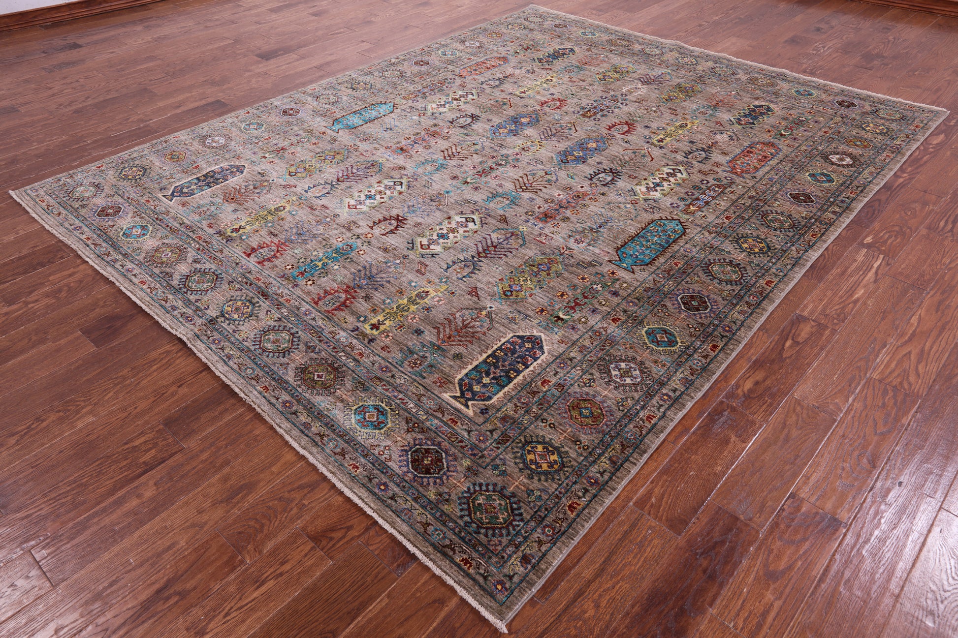 Turkmen Ersari Hand Knotted Wool Rug - 8' 0" X 10' 0" - Golden Nile