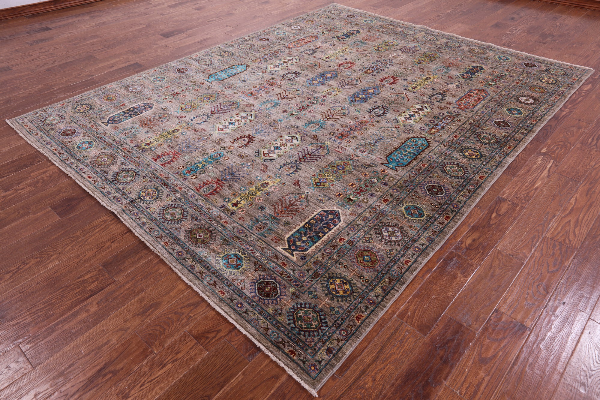 Turkmen Ersari Hand Knotted Wool Rug - 8' 0" X 10' 0" - Golden Nile