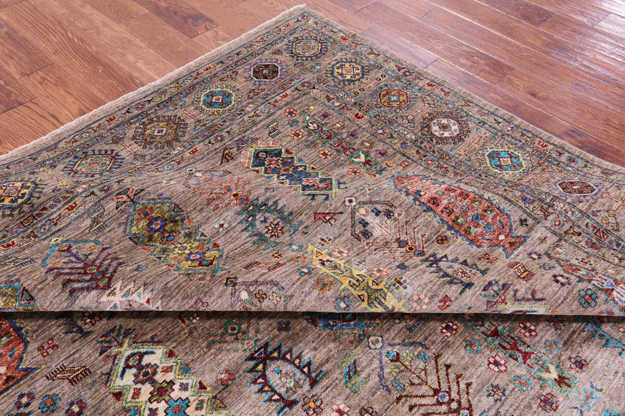 Turkmen Ersari Hand Knotted Wool Rug - 8' 0" X 10' 0" - Golden Nile