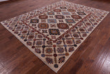 Ivory Super Kazak Hand Knotted Wool Rug - 7' 11" X 10' 4" - Golden Nile
